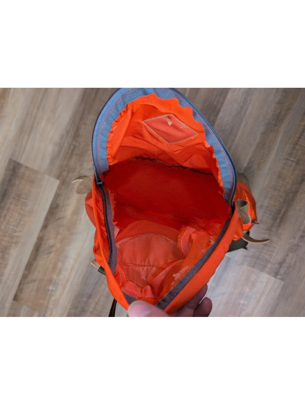 VINTAGE 1970’s TNF THE NORTH FACE  ORANGE BROWN & WHITE LABEL DAY BACKPACK